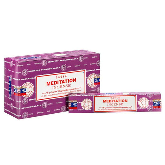 Set of 12 Packets of Meditation Incense Sticks by Satya - DuvetDay.co.uk