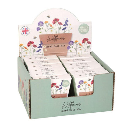 Set of 12 Wildflower Seed Balls Packs in Display - DuvetDay.co.uk
