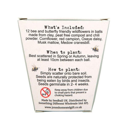 Set of 12 Wildflower Seed Balls Packs in Display - DuvetDay.co.uk