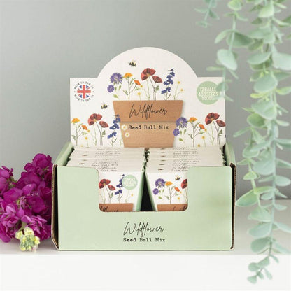 Set of 12 Wildflower Seed Balls Packs in Display - DuvetDay.co.uk