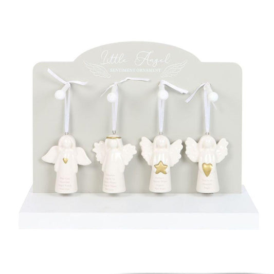 Set of 24 Angel Sentiment Ornaments on Display - DuvetDay.co.uk