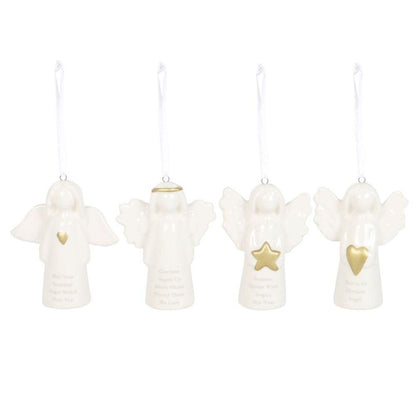 Set of 24 Angel Sentiment Ornaments on Display - DuvetDay.co.uk