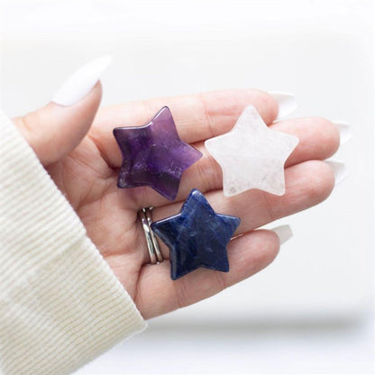 Set of 24 Lucky Crystal Stars in Display - DuvetDay.co.uk
