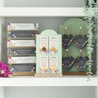 Set of 24 Wildflower Slate Hearts on Display - DuvetDay.co.uk