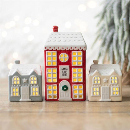 Set of 3 Light Up LED Christmas Houses - DuvetDay.co.uk