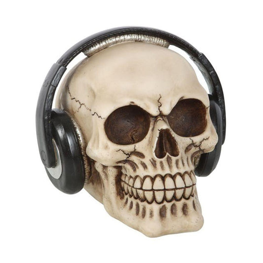 Skull Ornament with Headphones - DuvetDay.co.uk