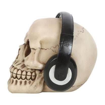 Skull Ornament with Headphones - DuvetDay.co.uk