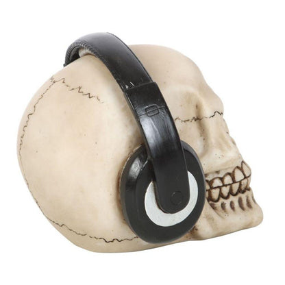 Skull Ornament with Headphones - DuvetDay.co.uk