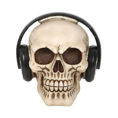 Skull Ornament with Headphones - DuvetDay.co.uk
