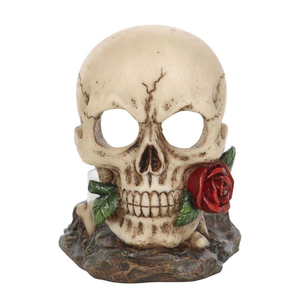 Skull Rose Tealight Holder - DuvetDay.co.uk