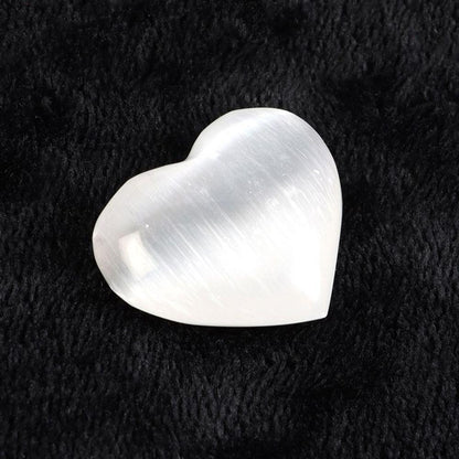 Small Selenite Crystal Heart - DuvetDay.co.uk