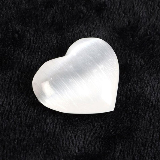 Small Selenite Crystal Heart - DuvetDay.co.uk