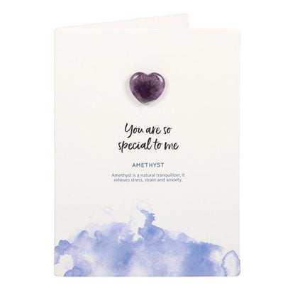 Special To Me Amethyst Crystal Heart Greeting Card - DuvetDay.co.uk