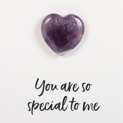Special To Me Amethyst Crystal Heart Greeting Card - DuvetDay.co.uk