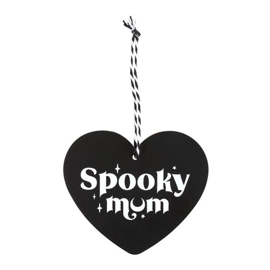 Spooky Mum Hanging Heart Sign - DuvetDay.co.uk