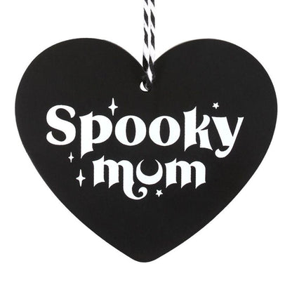 Spooky Mum Hanging Heart Sign - DuvetDay.co.uk