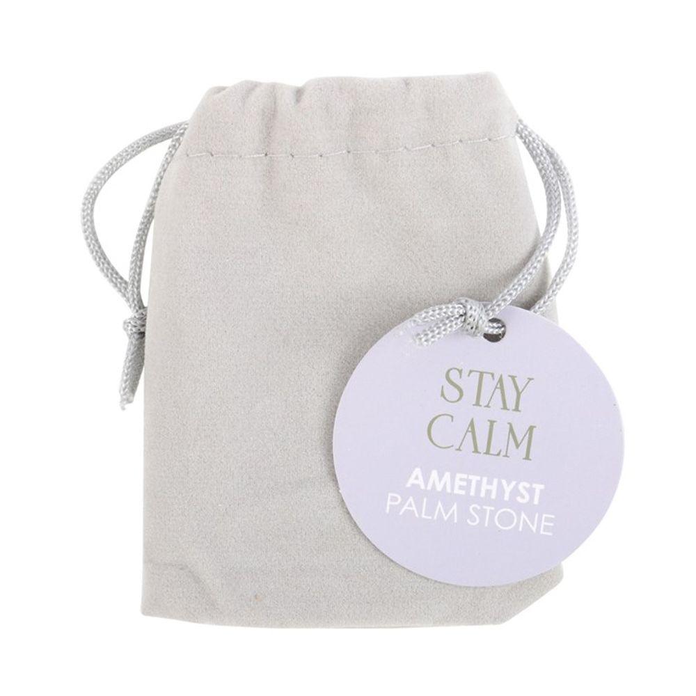 Stay Calm Amethyst Crystal Palm Stone - DuvetDay.co.uk