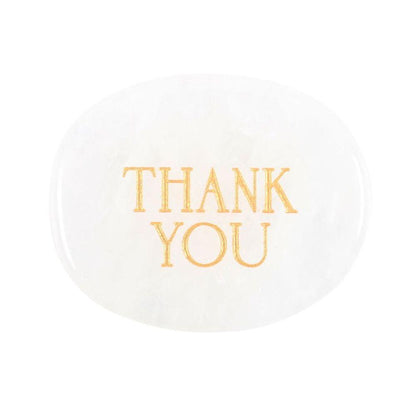 Thank You Clear Quartz Crystal Palm Stone - DuvetDay.co.uk