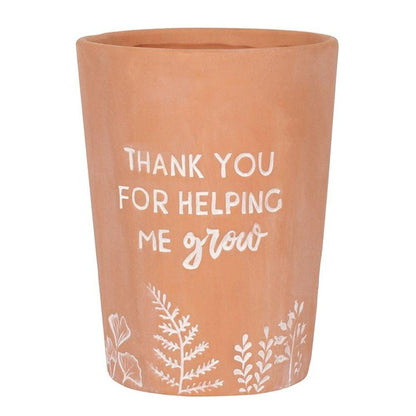 Thank You For Helping Me Grow Terracotta Plant Pot - DuvetDay.co.uk