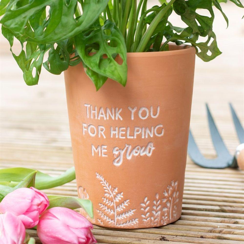 Thank You For Helping Me Grow Terracotta Plant Pot - DuvetDay.co.uk