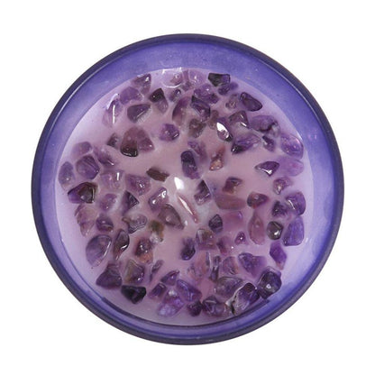 Third Eye Chakra Lavender Crystal Chip Candle - DuvetDay.co.uk
