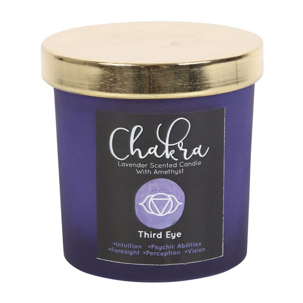 Third Eye Chakra Lavender Crystal Chip Candle - DuvetDay.co.uk