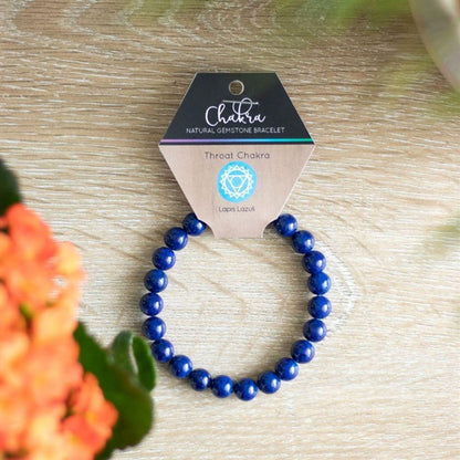 Throat Chakra Lapis Lazuli Gemstone Bracelet - DuvetDay.co.uk