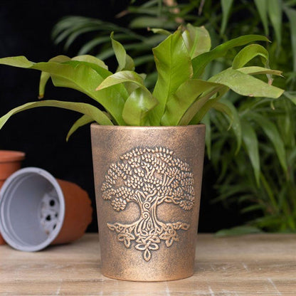 Tree of Life Bronze Terracotta Plant Pot by Lisa Parker - DuvetDay.co.uk