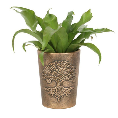 Tree of Life Bronze Terracotta Plant Pot by Lisa Parker - DuvetDay.co.uk