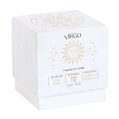 Virgo Sandalwood & Patchouli Gemstone Zodiac Candle - DuvetDay.co.uk