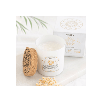 Virgo Sandalwood & Patchouli Gemstone Zodiac Candle - DuvetDay.co.uk