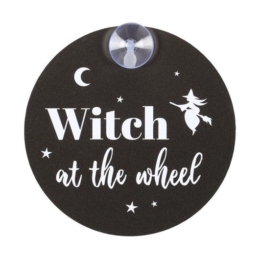 Witch at the Wheel Window Sign - DuvetDay.co.uk