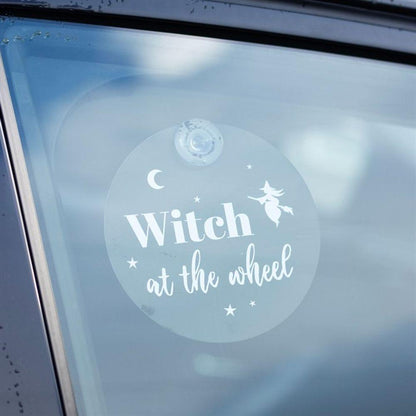 Witch at the Wheel Window Sign - DuvetDay.co.uk