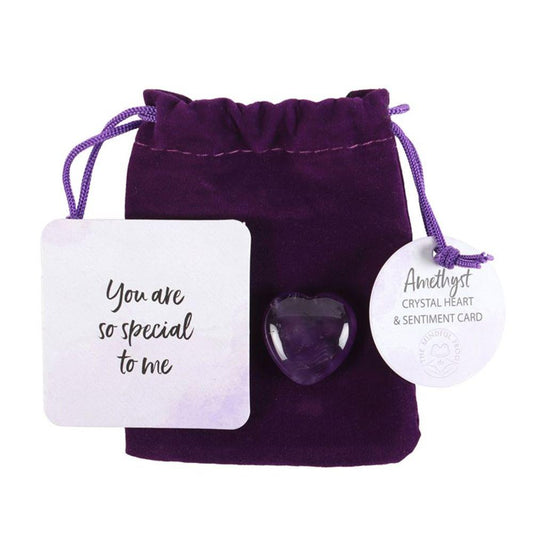 You Are Special to Me Amethyst Crystal Heart in a Bag - DuvetDay.co.uk