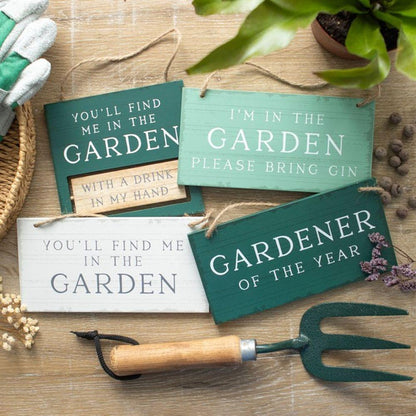 You'll Find Me in the Garden Reversible Hanging Sign - DuvetDay.co.uk