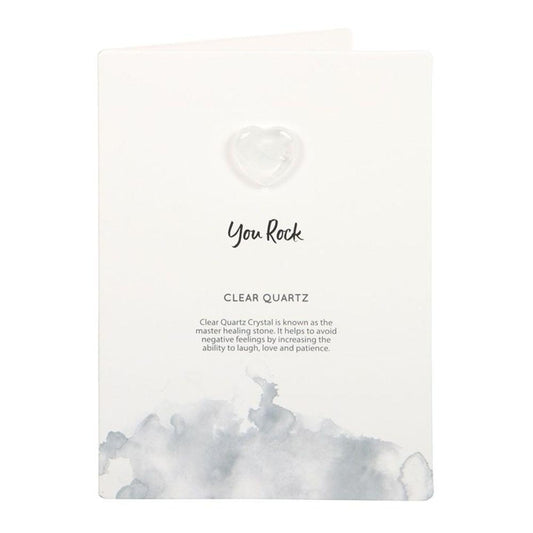 You Rock Clear Quartz Crystal Heart Greeting Card - DuvetDay.co.uk
