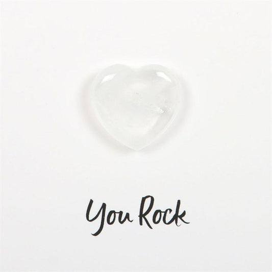 You Rock Clear Quartz Crystal Heart Greeting Card - DuvetDay.co.uk